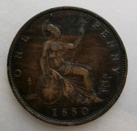 Münze 140 Jahre alt, one Penny, Königin Victoria Baden-Württemberg - Mannheim Vorschau