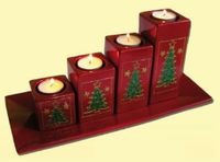 Teelichthalter 5 teiliges Set rot deko mit Kerzen Brandenburg - Britz bei Eberswalde Vorschau
