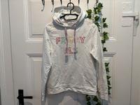 Gr.S weißer Hoodie Pullover Sweater Clockhouse bunte Aufschrift Niedersachsen - Schladen Vorschau