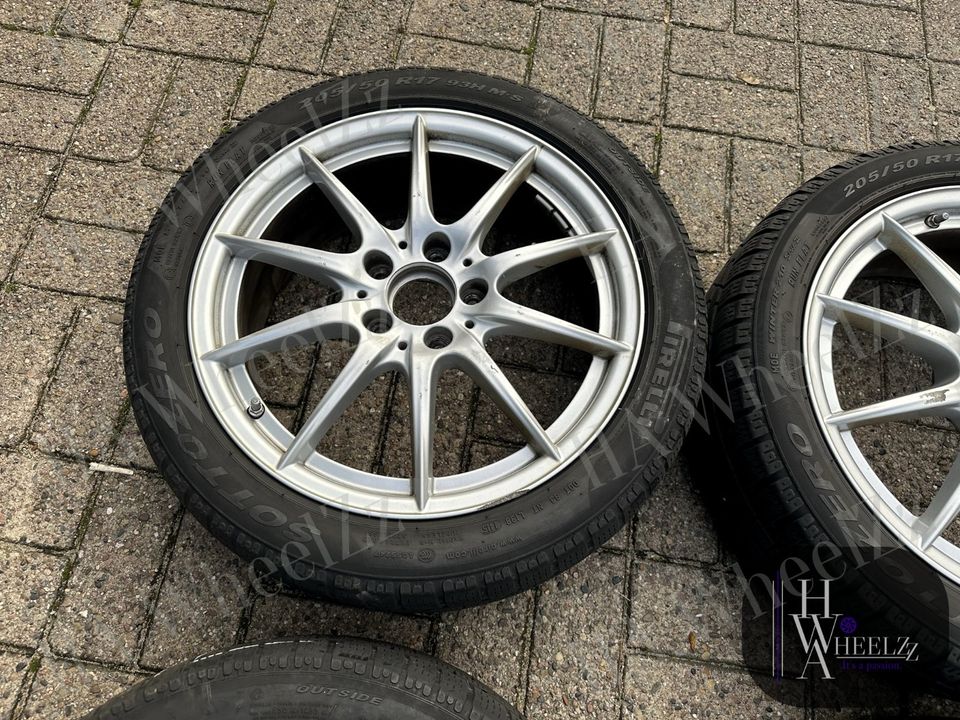 ORIGINAL MERCEDES ➡️ 4x Alufelgen RDKS CLA-Klasse A B W176 W246 W245 X117 C117 17 Zoll ET49 Zoll 5x112 Winter Räder 205/50 R17 alte Winterreifen Reifen Winter silber Felgen in Bünde