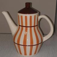 Tee-/Kaffeekanne, DDR/Vintage, Porzellan, weiß-orange-braun Thüringen - Ranis Vorschau