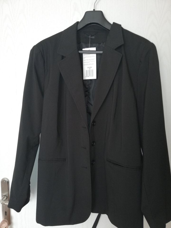 Sheego / M.I.M. Blazer Gr. 50 dkl. grau mit feinen Streifen in Nettetal