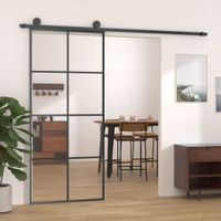 Haustür Schiebetür Schwarz 90x205 cm ESG-Glas und Aluminium Bayern - Bad Kissingen Vorschau