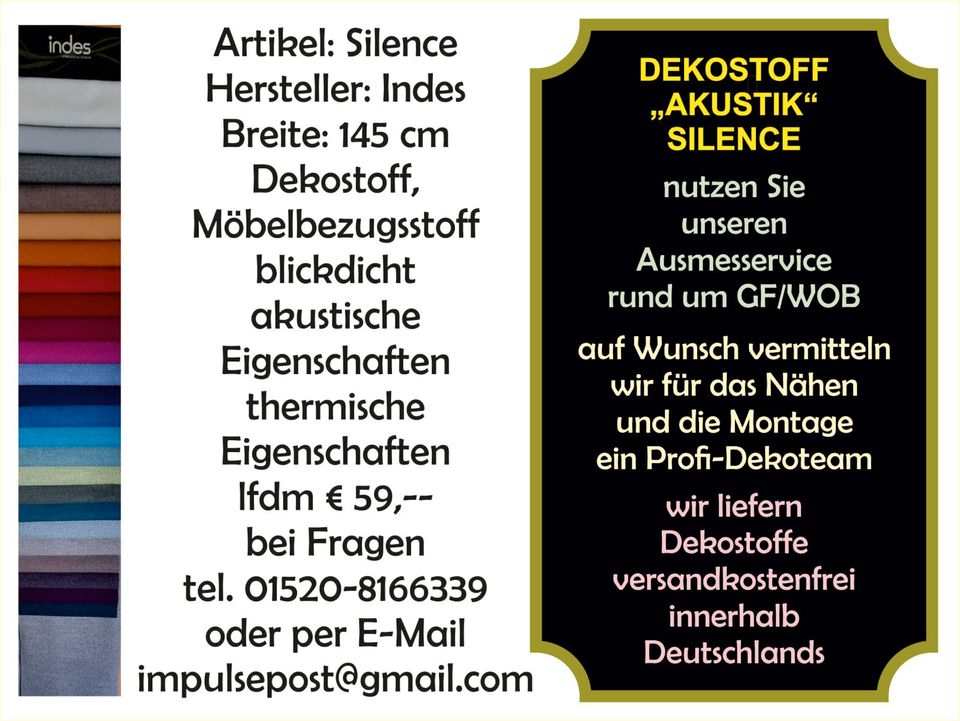 Dekostoff / Akustikstoff / Thermostoff - Indes Silence 145 cm in Osloß