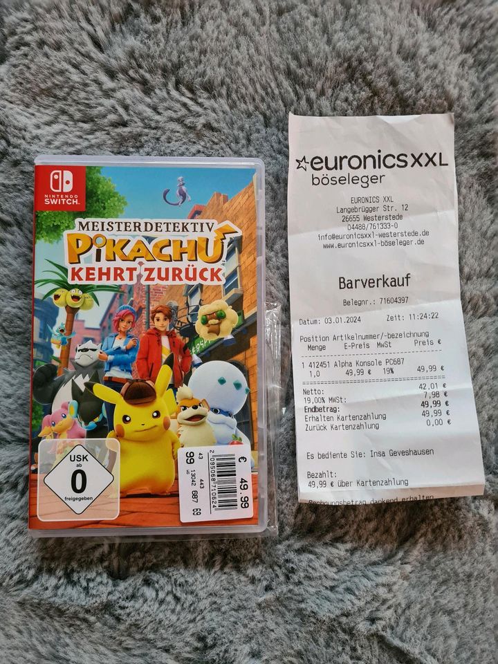 Nintendo Switch Pokemon/ Meisterdetektiv Pikachu kehrt zurück in Westerstede