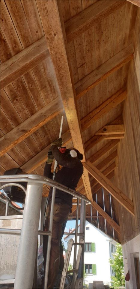 Trockeneisstrahlen | Dachstuhlsanierung | Holzstrahlen | Altholz in Germaringen