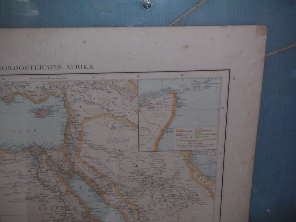 3 Afrika-Landkarten um 1890 , gerahmt unter Plexiglas in Katlenburg-Lindau