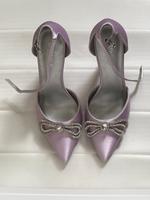 elegante Riemen-Pumps mit Glitzerschleifen, flieder, Gr. 37 Kr. München - Unterhaching Vorschau
