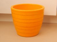 Blumentopf gelb orange-gelb gesprenkelt Höhe 13,3 cm / Ø 15,4 cm Hessen - Hattersheim am Main Vorschau