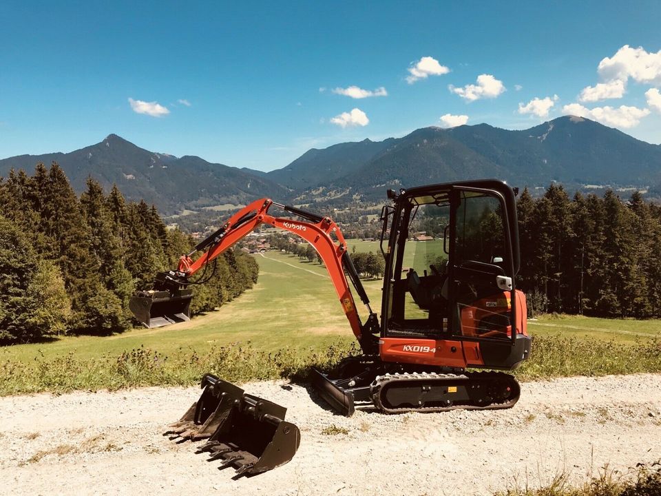 Minibagger mieten München Baggerverleih Vermietung Kubota KX019-4 in München