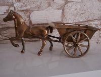 Messing Pferd mit Kutsche circa 28 cm lang . Nordrhein-Westfalen - Holzwickede Vorschau