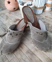 Lazamani Italy Holz Clogs Festival Ibiza Echt Leder Taupe 41 NEU Essen-West - Holsterhausen Vorschau