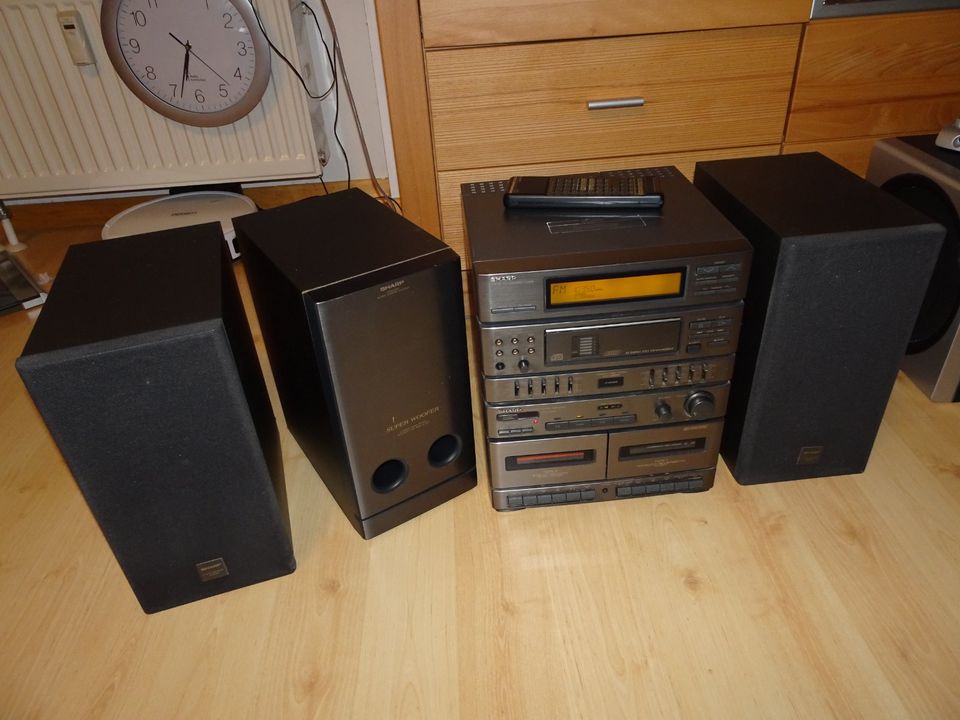 Sharb Stereoanlage CD-C500 mit Kassette und 6fach cd-Wechsler in Au