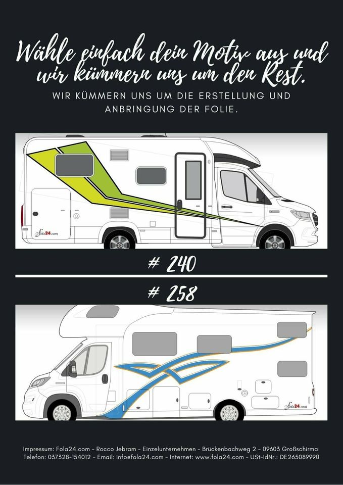 Wohnmobilbeklebung - Vollbeklebung und Teilfolierung in Großschirma