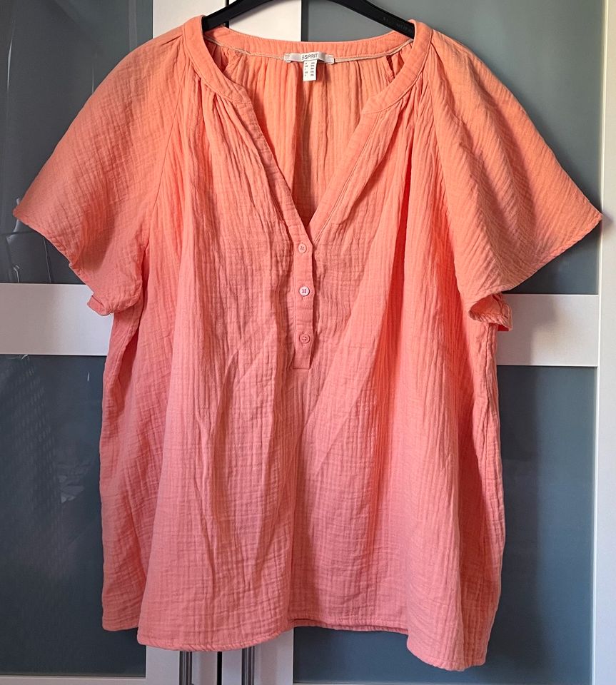 Esprit Bluse Kurzarm Korall/ Orange 100% Baumwolle XXL/44-46 Neu in Düsseldorf