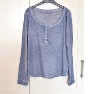 Shirt lange Ärmel, oil washed, jeansblau Gr. 38 Rundhals Hessen - Hofheim am Taunus Vorschau