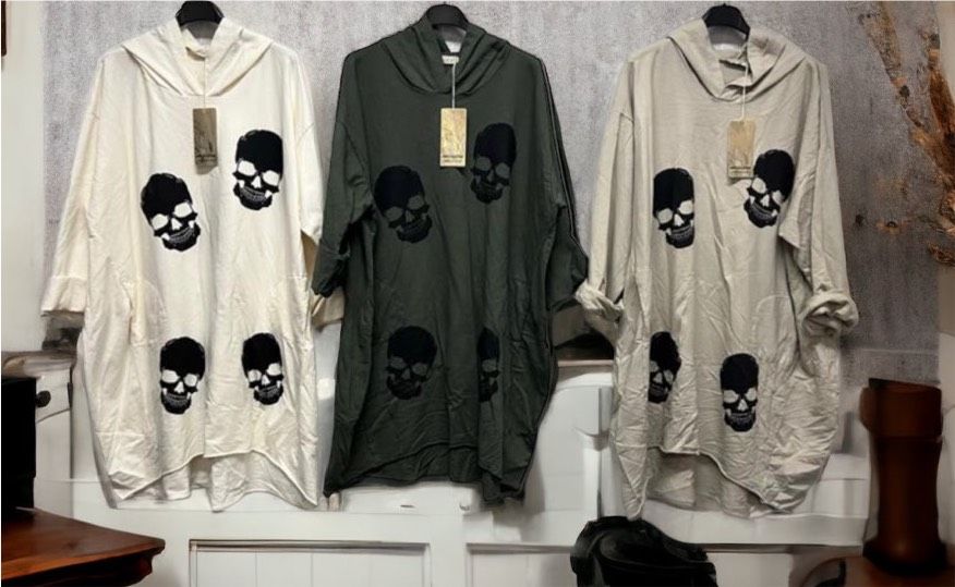 Damen skull totenkopf hoodie sweatshirt xl 2Xl 3xl in Groß-Gerau