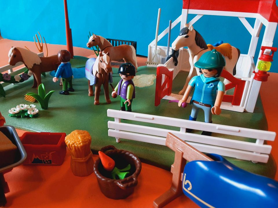 Playmobil, Reiterhof, Pferdewiese, Pfleger, Pony, Kinder in Bad Bentheim