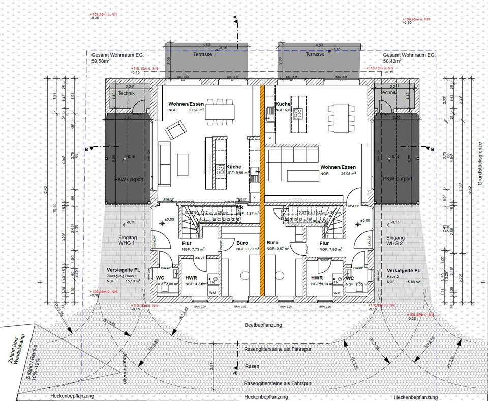 Erstbezug im KfW 40 QNG Neubau-Doppelhaus Mietwohnung Miete in Billerbeck