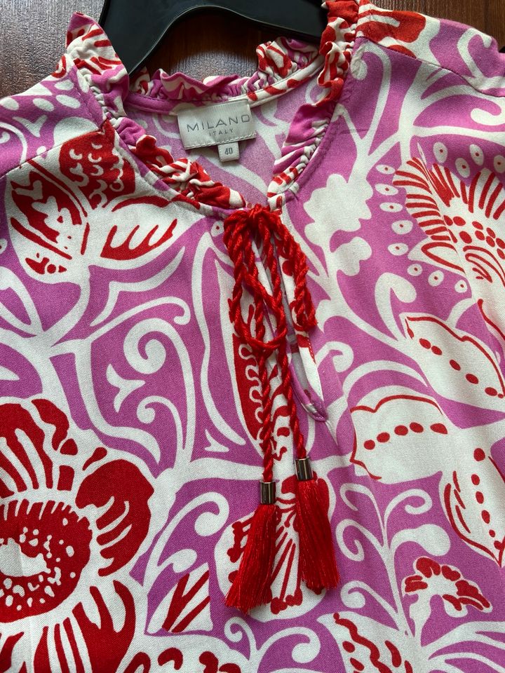 Kleid rot pink weiß Maxikleid 40 Milano Taschen Emily Boden in Troisdorf