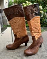 WIE NEU: ital. Stiefel, echt Glattleder braun-Mix, Damen Gr. 38 Berlin - Steglitz Vorschau