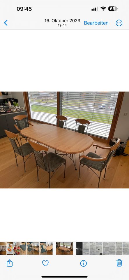 Tischgruppe mit 8 Stühlen in Miltach
