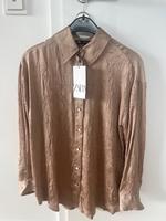 ZARA Satin Bluse beige Gold Gr XS - NEU mit Etikett München - Sendling Vorschau