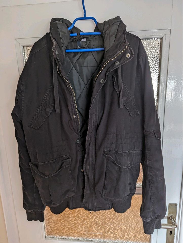 Herren Jacke Winterjacke von H&M schwarz Gr.L in Landstuhl