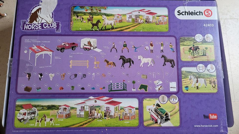 Schleich 42403-Horse Club-Reitschule, Pick-up, Anhänger, Zaun OVP in Buchholz