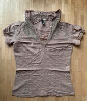 Romantische Bluse H&M Shirt Braun Größe 36 mit Spitze Bayern - Bruckmühl Vorschau