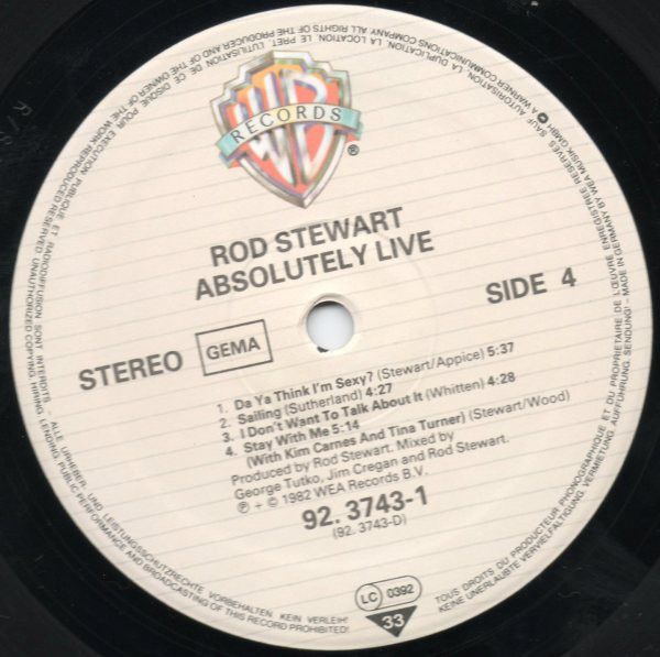 ROD STEWART Absolutely Live 2- Vinyl LP Original Live Album 1982 in Sulzbach (Saar)