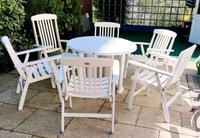 Gartenmöbel - Set, 15 Teile, Holz massiv, weiß, Herlag, komplett Häfen - Bremerhaven Vorschau