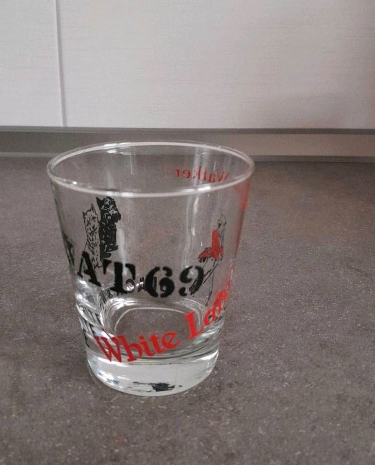 Retro Gläser : Johnnie Walker Whisky Glas, Coca-Cola in Bebra