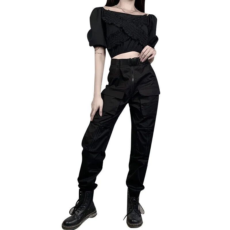 Women Techwear Pant Hose Hosen Tech Wear Rave Club Wear Techno in Stuttgart