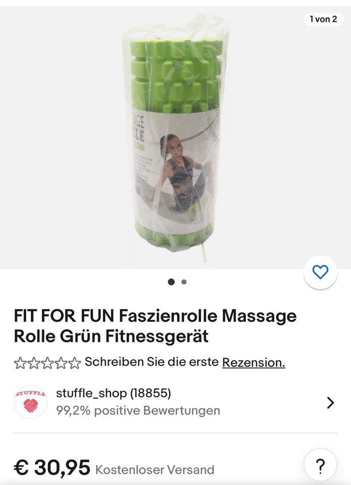 Faszienrolle/Fitnesstolle Massagerolle Fit For Fun Petrol in Goldenstedt