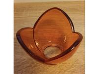 Teelichthalter Orange in Blumenform, Kerzenhalter, Glas, 9cm Sachsen - Radeberg Vorschau