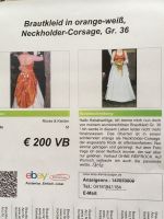 Hochzeitskleid Gr 36 Creme/orange Niedersachsen - Buchholz in der Nordheide Vorschau