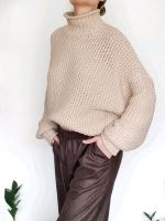 Strick Pullover boxy oversize beige Grobstrick Blogger fashion Bayern - Röllbach Vorschau