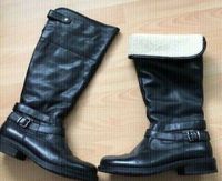 Pesaro Stiefel echt Leder schwarz Gr. 40 mit Fell - wie neu Hessen - Biedenkopf Vorschau