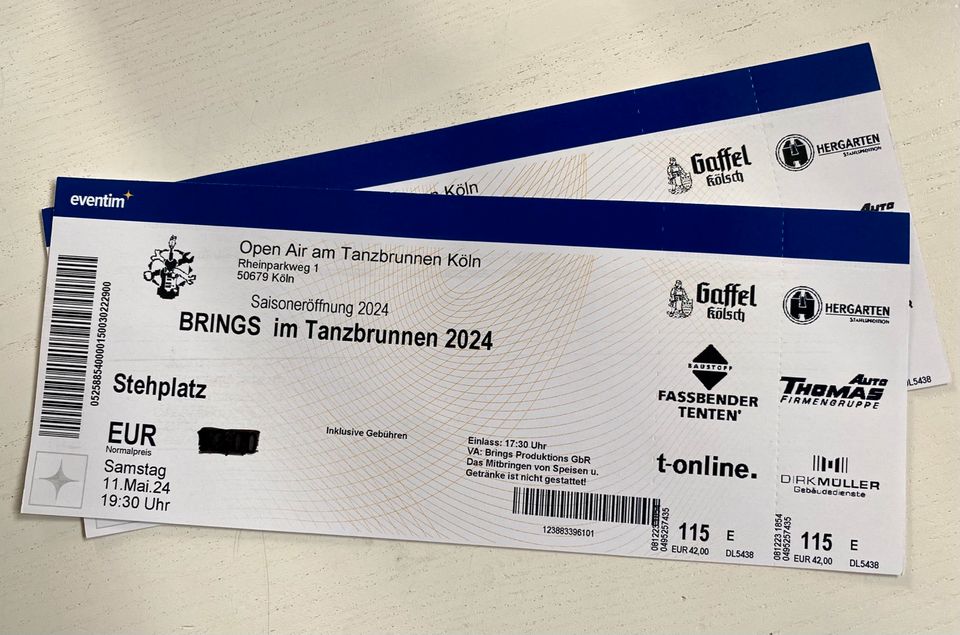 2  Karten für BRINGS im Tanzbrunnen 2024 in Bad Honnef