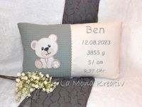 ♥️ Wunsch Kissen mit Namen Motiv Geburt Baby personalisiert, ab Niedersachsen - Lilienthal Vorschau