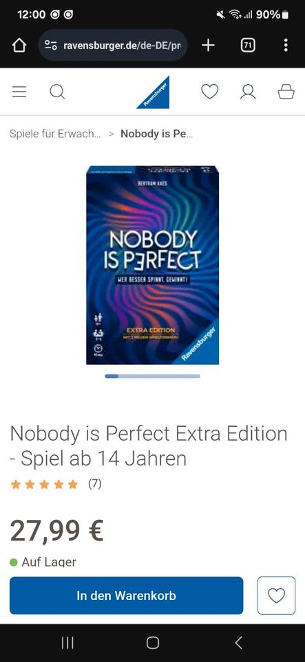 Ravensburger Nobody is perfect extra Edition NEU/OVP in Bad Bederkesa