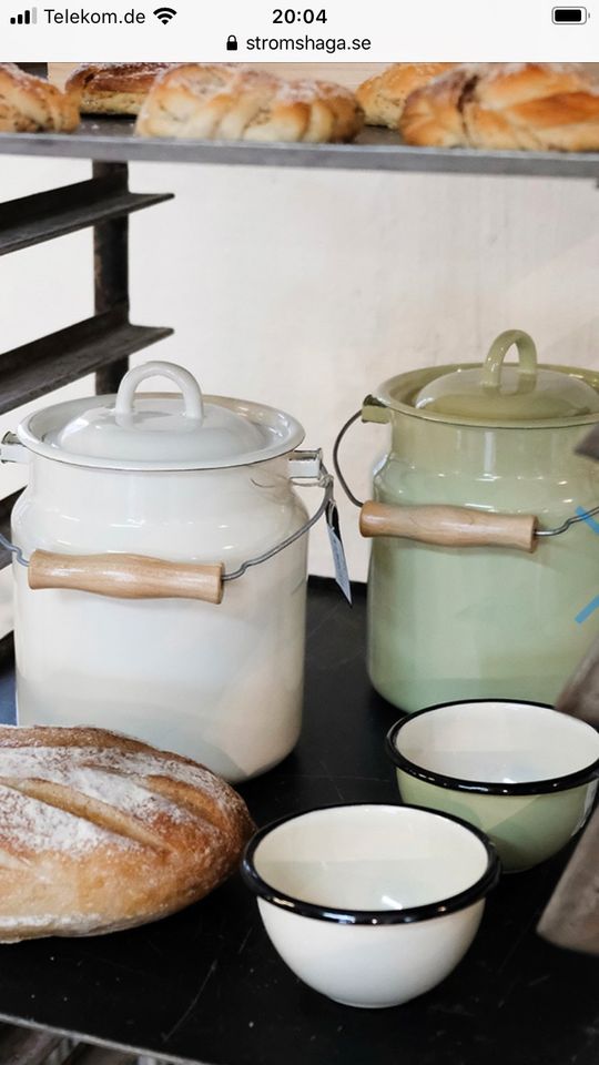auf alt auf antik Milchkanne Teekessel Krug Emailie Stövchen in Roßwein