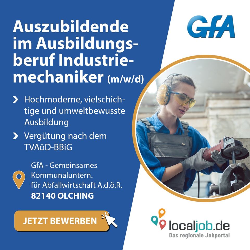 AZUBI zum Industriemechaniker (m/w/d) in Olching gesucht! www.localjob.de in Olching