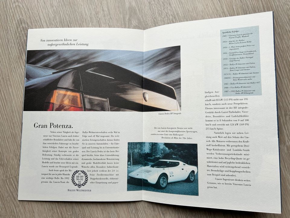 Lancia Prospekt mit Thema Dedra Delta Y10 Stratos Aurelia Katalog in Isny im Allgäu