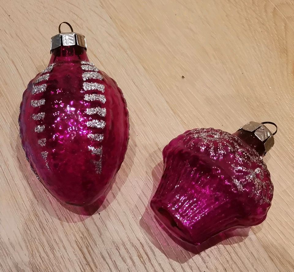 Weihnachtsbaumschmuck, Blumenkorb, Pink, Rot, Grün, Silberf. in Hofgeismar