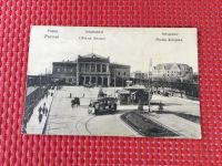 Alte Postkarte POSEN POZNAN Hauptbahnhof Straßenbahn Personen Lübeck - Travemünde Vorschau