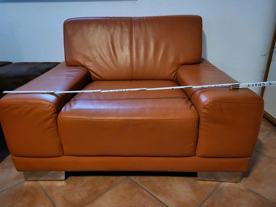 Sessel Couch Leder Orange in Hanau