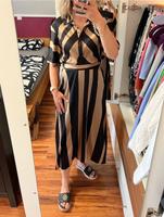 ZARA Streifen Hemdblusen Kleid 34 XS Satin karamell schwarz beige Sachsen - Chemnitz Vorschau