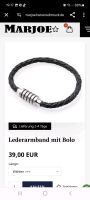 Lederarmband mit schwarzem 5mm-Bolorem Niedersachsen - Stelle Vorschau